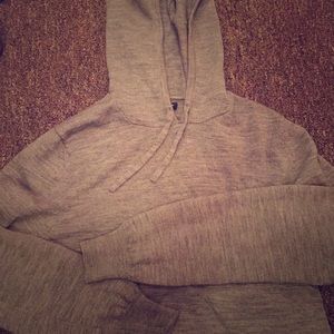 Gray merino wool hoodie